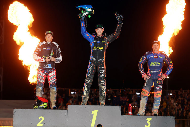 Die Top-3 von Riga (v.l.): Fredrik Lindgren, Brady Kurtz und Andzejs Lebedevs