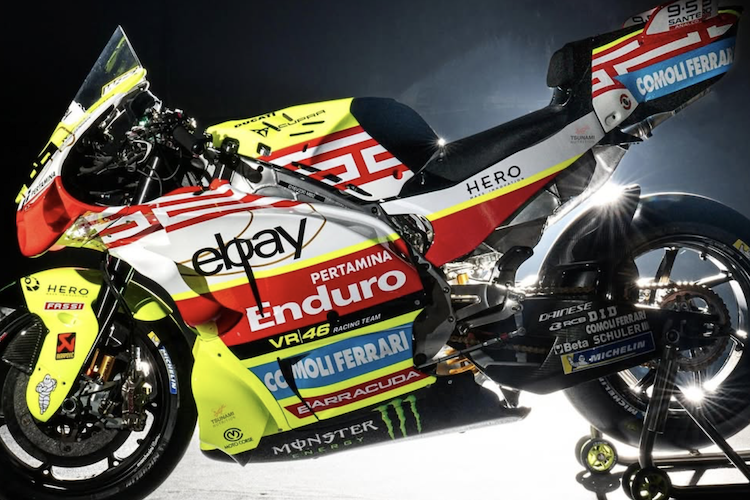 Die Ducati Desmosedici von VR46 Racing in den speziellen Farben für den Indonesien-GP