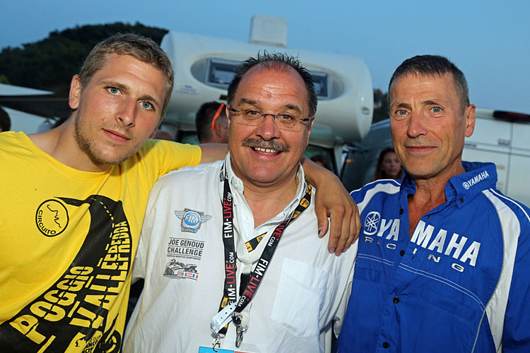 Joe Genoud mit Jean-Luc David (li.) und Jean-Paul Clément (re.)