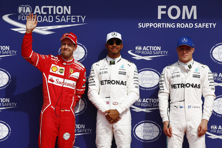 Sebastian Vettel, Lewis Hamilton und Valtteri Bottas wollen im Belgien-GP ihre Chance nutzen 