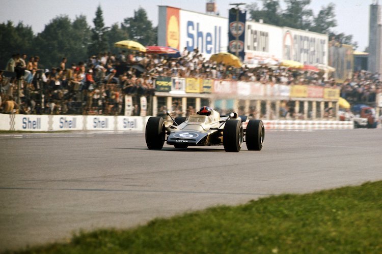 Emerson Fittipaldi 1970 in Monza mit dem Turbinen-Renner von Lotus
