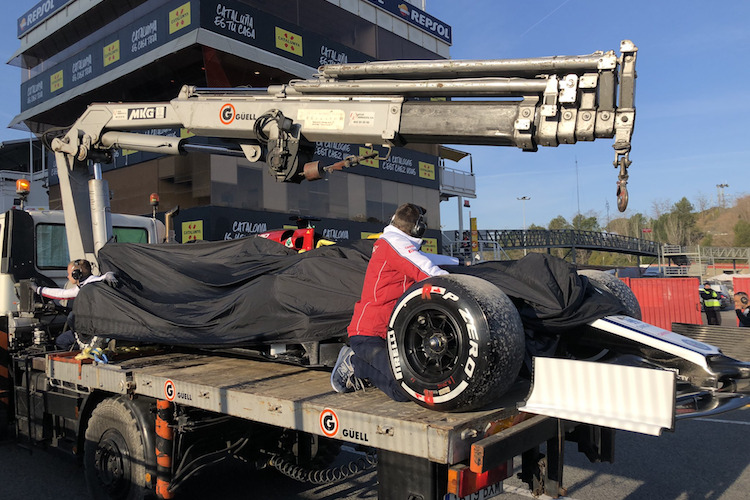 Kimi Räikkönens Alfa Romeo kam nicht weit