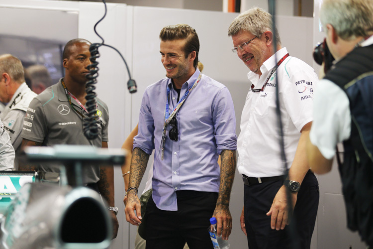 David Beckham bei seinem Besuch in der Mercedes-Box