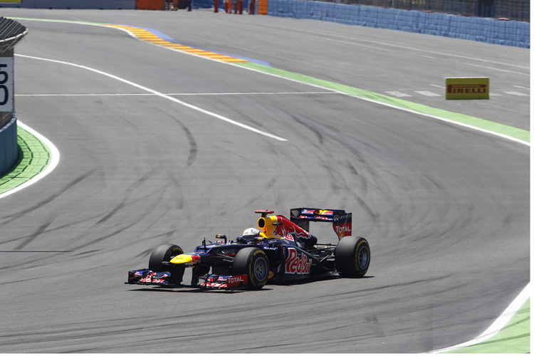 Bis zum Ausfall hatte Vettel ein einsames Rennen