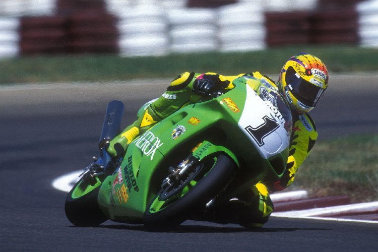 Scott Russel fuhr den bisher einzigen Kawasaki-Sieg in Brünn ein