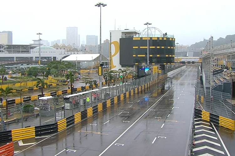 Regen sorgte in Macau für die Absage des freien Trainings