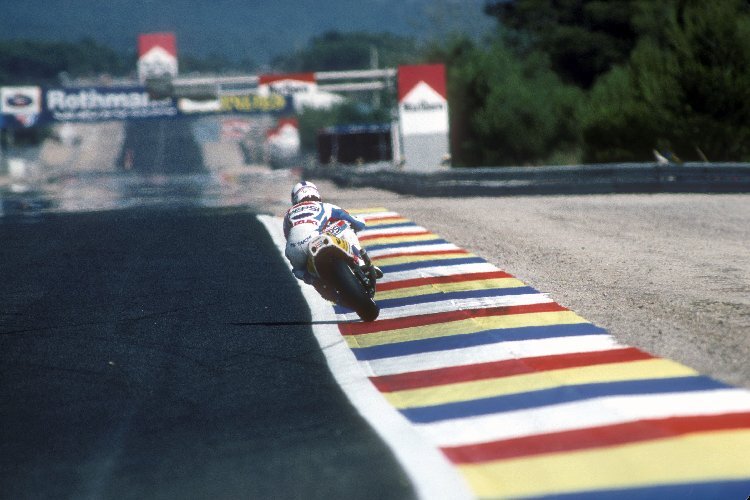 Der Blick die Mistral-Geraden hinunter war respekteinflössend: Hier der 500er-GP 1989