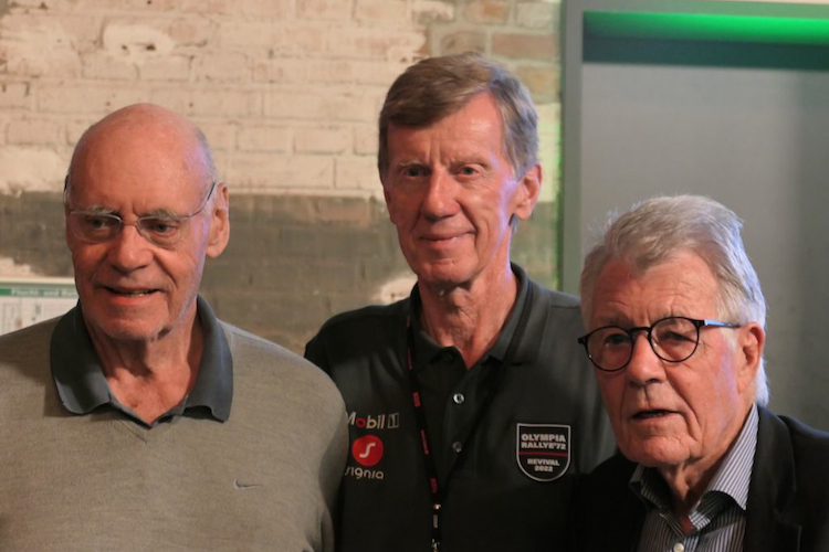 Emotionales Wiedersehen: Herbert Völker, Walter Röhrl und Rainer Braun trafen sich in der Motorworld in Köln