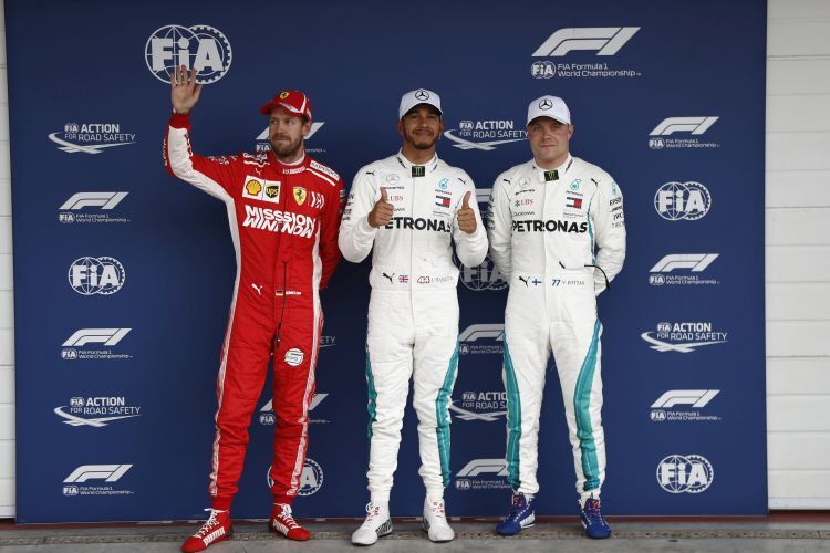 Sebastian Vettel, Lewis Hamilton & Valtteri Bottas