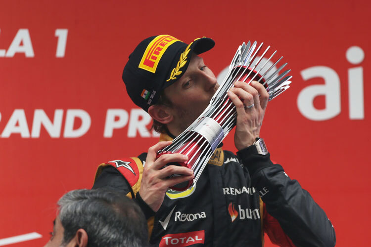 In Abu Dhabi stand Romain Grosjean als Dritter auf dem Podium