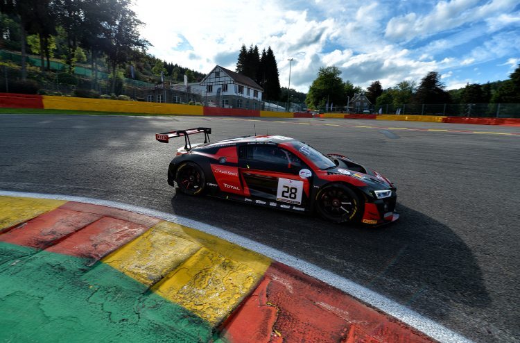 Nach ca. zwei Stunden in Führung bei den 24h von Spa-Francorchamps: Der R8 LMS vom Audi Sport Team WRT