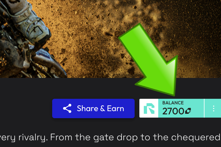 Nach der Zahlung erscheint das Guthaben der Casts