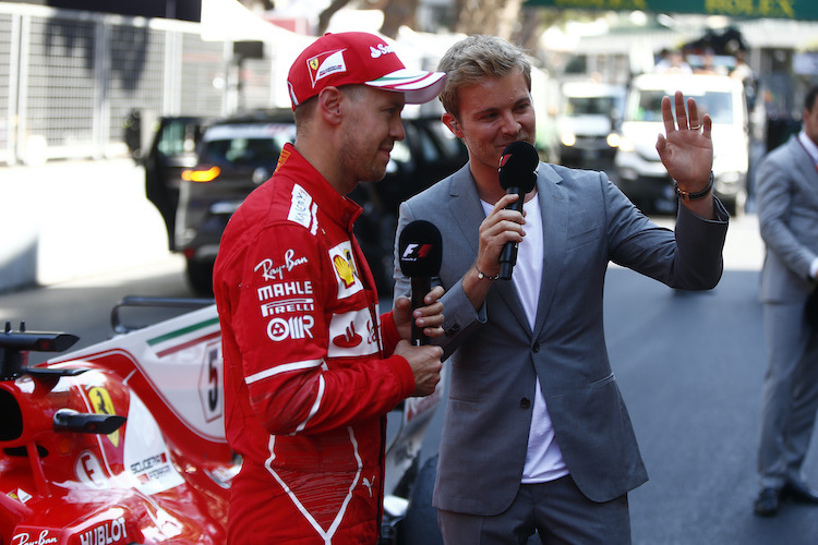 Sebastian Vettel und RTL-Experte Nico Rosberg