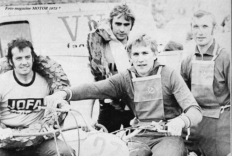 Auf Anhieb erfolgreich: Sergei Scherbinin (Mitte) mit Boris Poganowsky in Dänemark 1973. Mit im Bild  Robert Grogg und Andreas Grabner (CH)