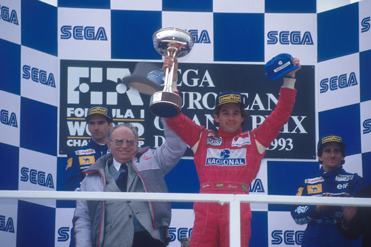 Wheatcrofts grösster Moment: Neben Senna beim Donington-GP 93 