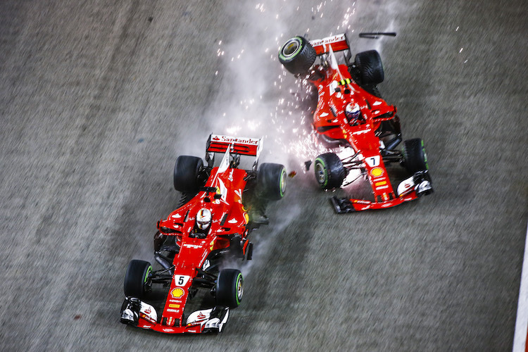 Kollision der beiden Ferrari