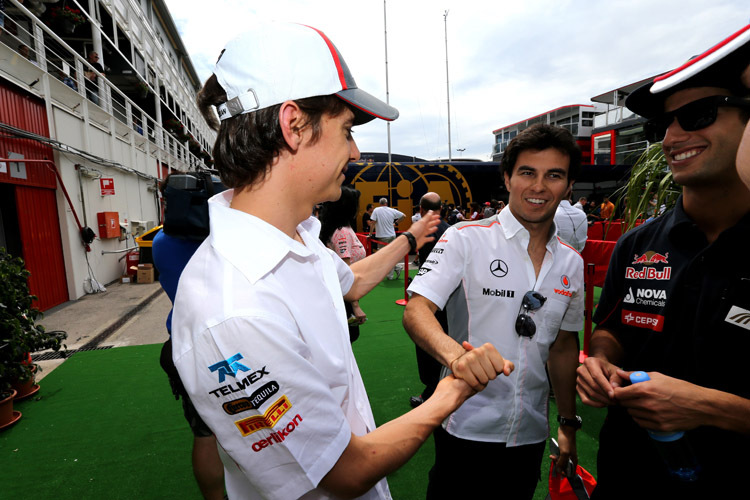 Freude für Esteban Gutiérrez (l.) und Sergio Pérez: Erstmals in der Formel-1-Historie starten zwei Mexikaner aus der Top-Ten in einen Grand Prix