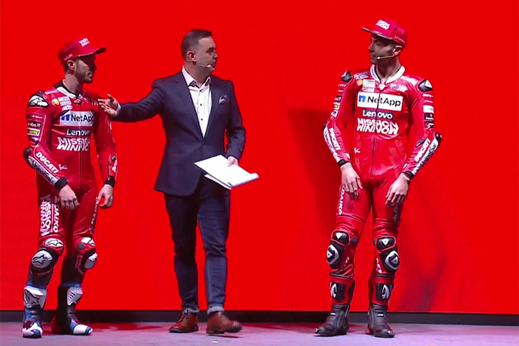 Die Ducati-Werksfahrer Andrea Dovizioso (li.) und Danilo Petrucci