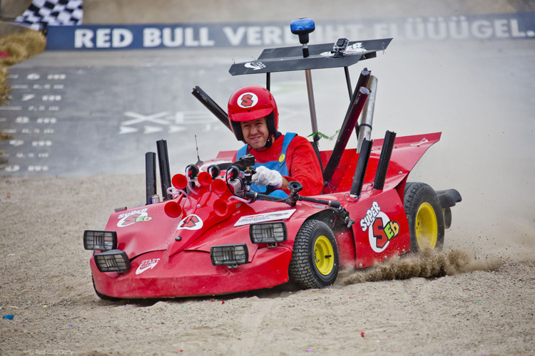 Nicht alle Rennen verliefen reibungslos – Sebastian Vettel in der Seifenkiste