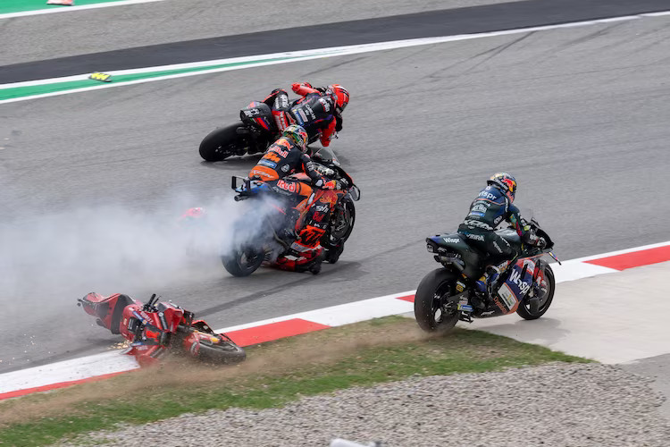 How do riders survive a MotoGP crash