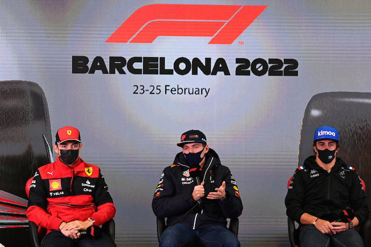 Charles Leclerc, Max Verstappen und Fernando Alonso