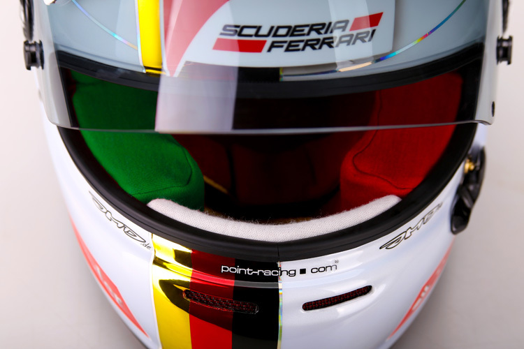 Das neue Innenpolster von Sebastian Vettels Helm