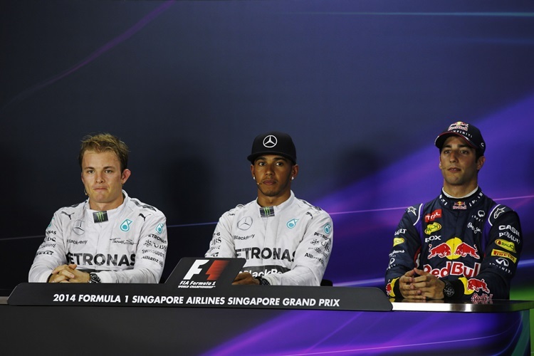 Die Top-3 im Qualifying - Lewis Hamilton, Nico Rosberg und Daniel Ricciardo