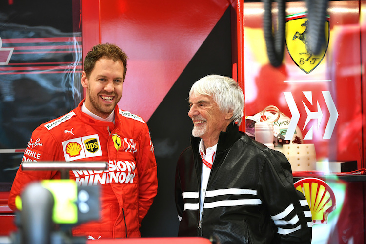 Sebastian Vettel und Bernie Ecclestone in Interlagos 2019