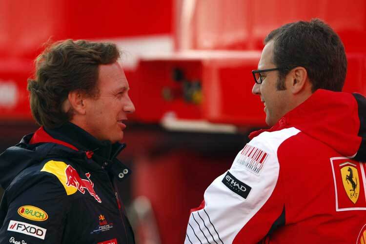 Christian Horner und Ferrari-Teamchef Stefano Domenicali