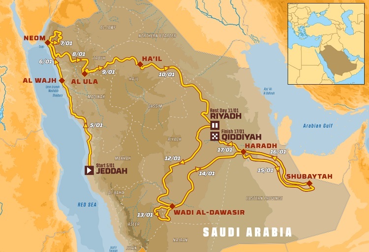Die Route 2020 in Saudi-Arabien