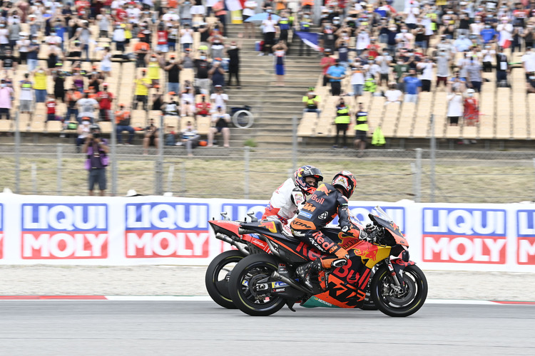 Brad Binder (vorne) und Johann Zarco halten jetzt gemeinsam den Geschwindigkeitsrekord in der MotoGP-Klasse