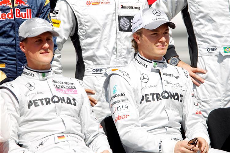 Schumi ging neben Nico Rosberg etwas unter