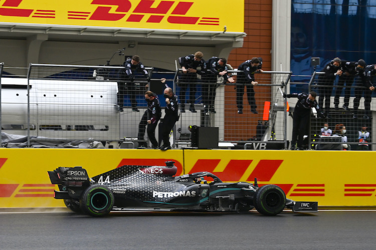 Lewis Hamilton achtete gut auf seine Reifen, mit denen er zum 94. GP-Sieg und 7. WM-Titel fuhr