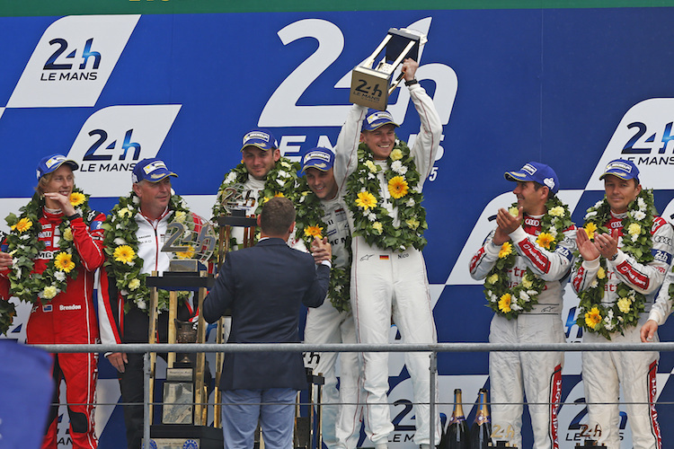 Nico Hülkenberg (Dritter von rechts): Der letzte Sieg geht zurück auf Le Mans 2015