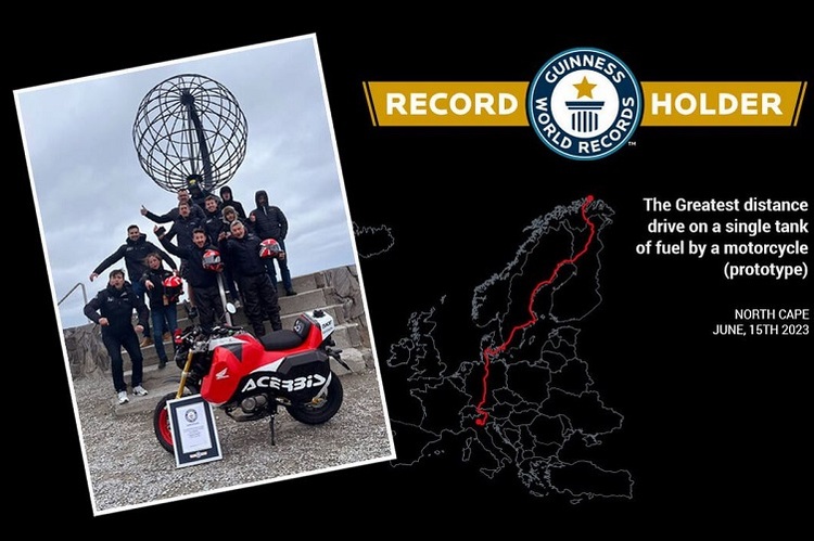 Am Nordkapp war mit 4183 km der Weltrekord geschafft - aber noch Benzin im Tank für weitere 1150 km