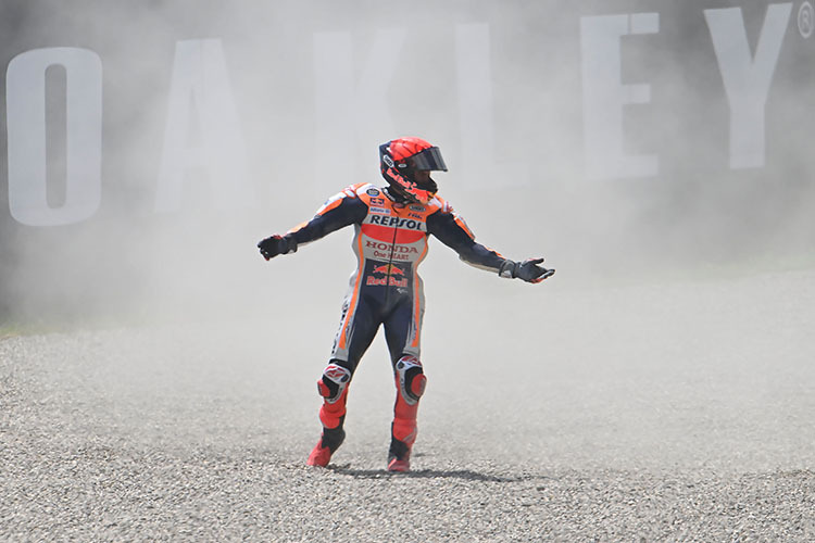 Marc Márquez nach dem Rennsturz in Mugello