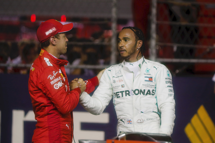 Sebastian Vettel und Lewis Hamilton in Singapur