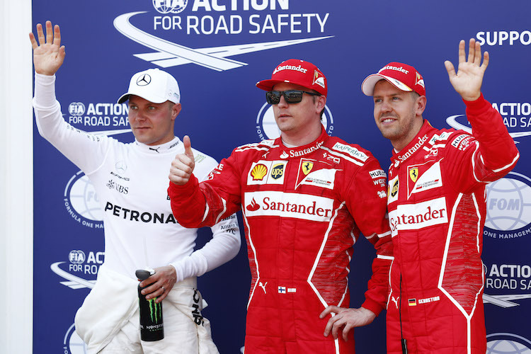 Bottas, Räikkönen, Vettel