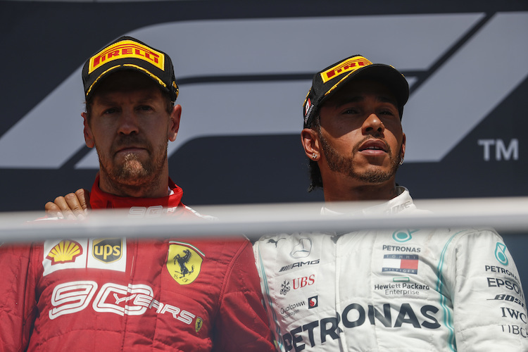 Vettel und Hamilton auf dem Siegerpodest von Kanada