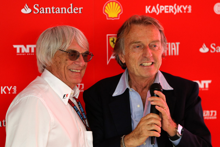 Bernie Ecclestone und Luca Montezemolo 2013 in Barcelona