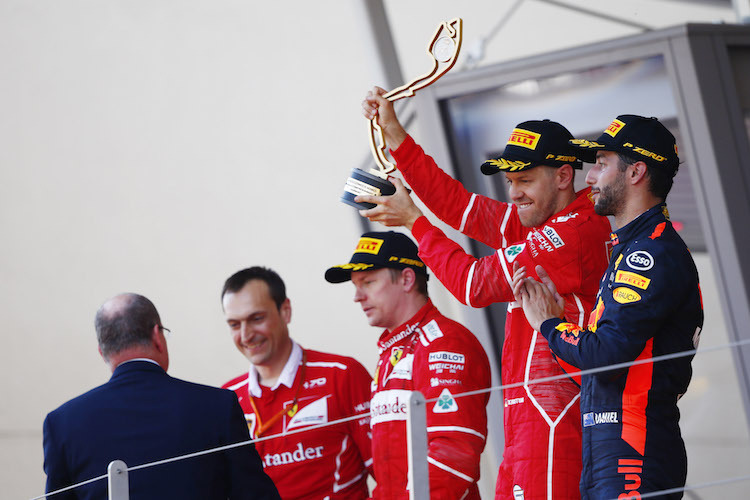 Räikkönen, Vettel, Ricciardo