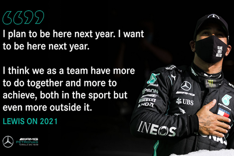 Mercedes hat diese Worte von Lewis Hamilton geteilt