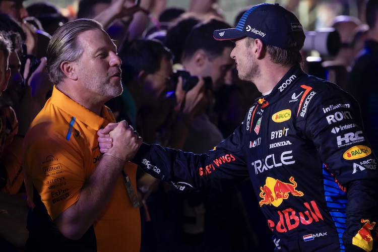 McLaren-CEO Zak Brown und Formel-1-Champion Max Verstappen