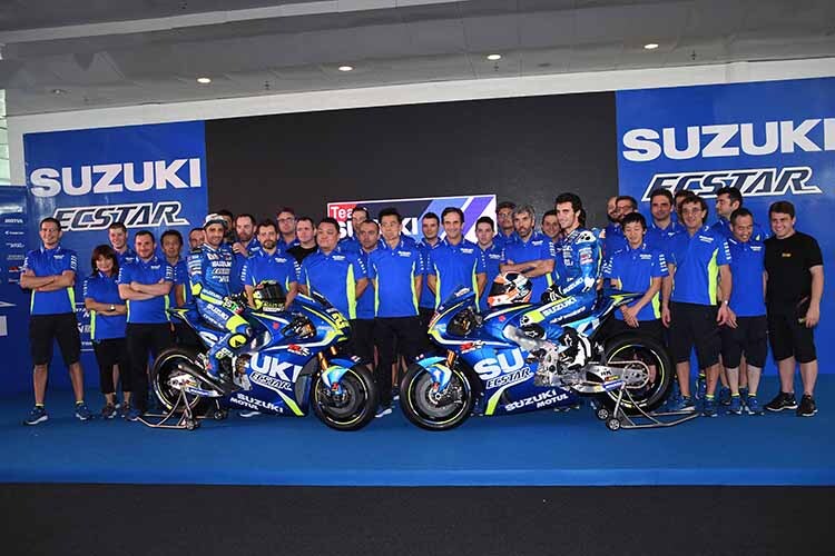 Das Team Suzuki Ecstar präsentierte sich am Sonntag in Sepang