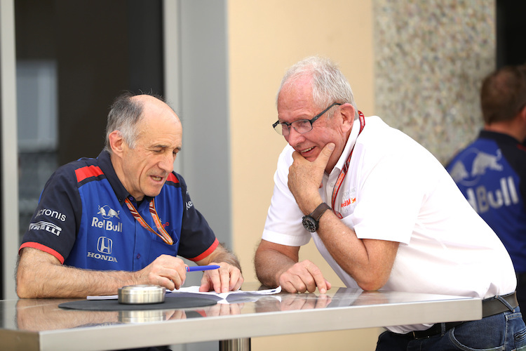 Franz Tost und Dr. Helmut Marko in Abu Dhabi 2018