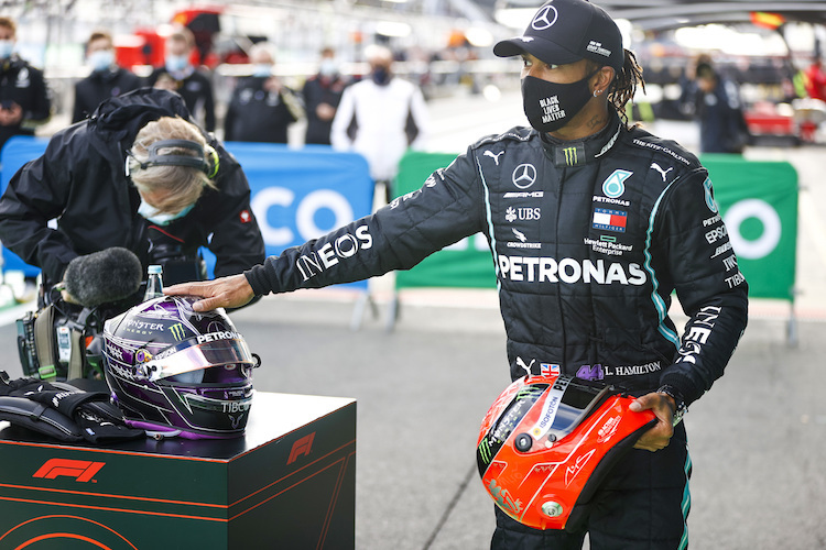 Lewis Hamilton am Nürburgring 2020 mit Schumacher-Helm
