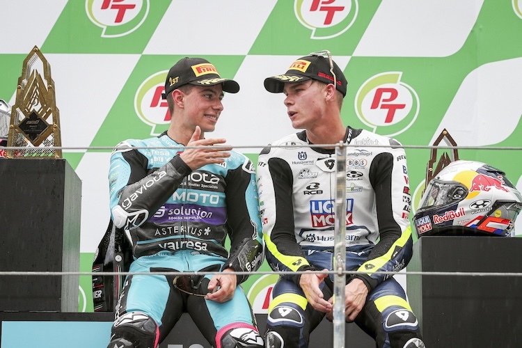 David Alonso (1.) und Collin Veijer (3.) werden sich 2025 in der Moto2-WM treffen