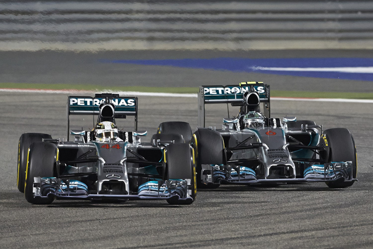 Lewis Hamilton und Nico Rosberg in Bahrain