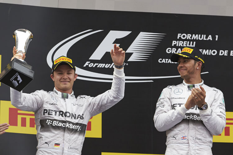Lewis Hamilton und Nico Rosberg feierten in Spanien den vierten Doppelsieg in Folge