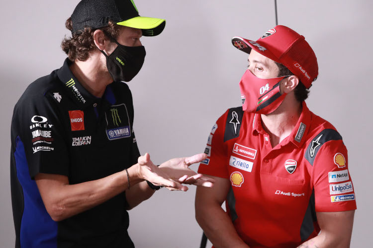Ob Valentino Rossi und Andrea Dovizioso über das Aufhören diskutieren?
